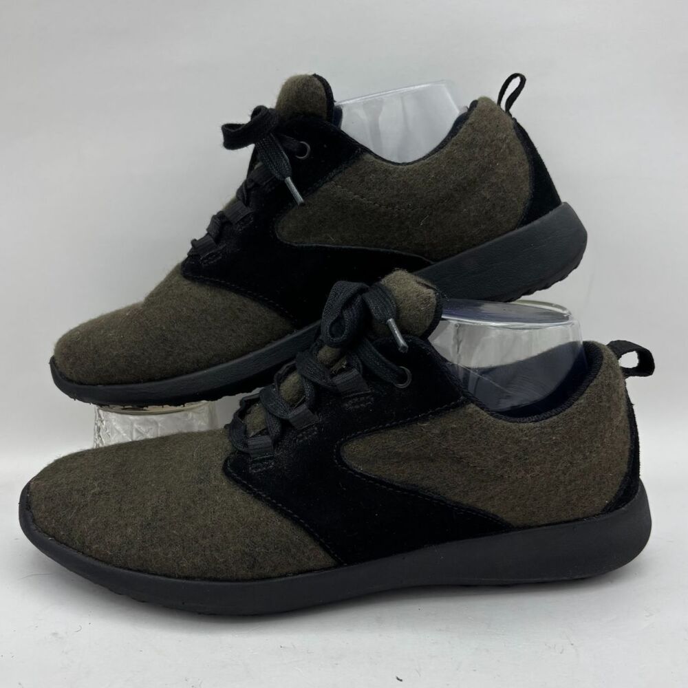 Duluth Trading Co Women 9M Wool Sneakers Olive Black Lace Up Casual Shoes